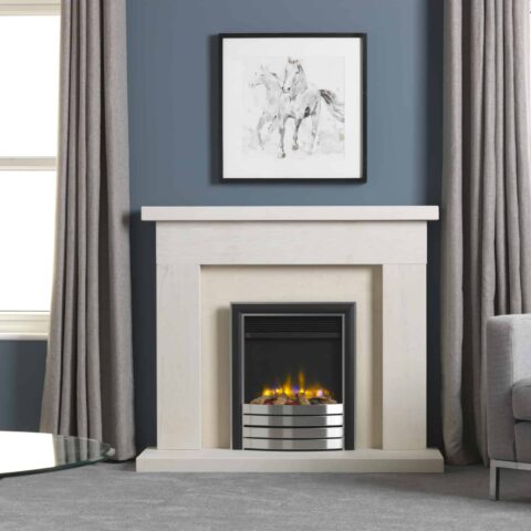 CJ 4D Ecoflame Beckford Surround Elite Satin Fascia Log Bed