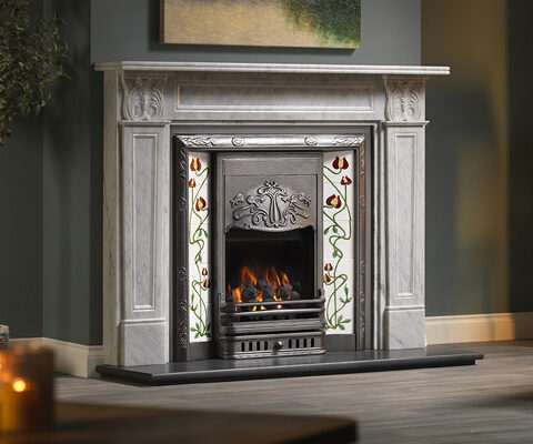 Cast Tec Art Nouveau Integra Gas Tiled Cast Iron Insert